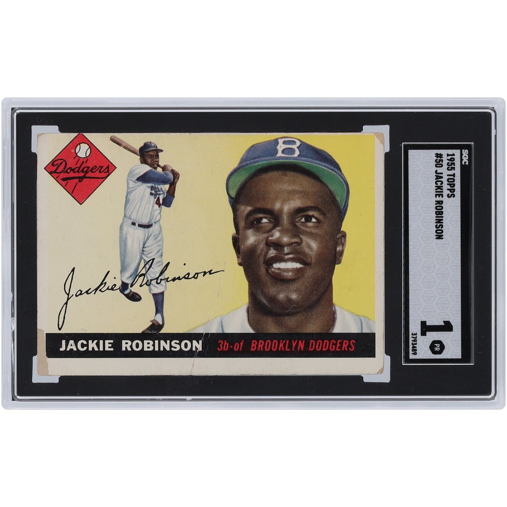 Jackie Robinson Brooklyn Dodgers 1955 Topps #50 SGC Authenticated 1 Card