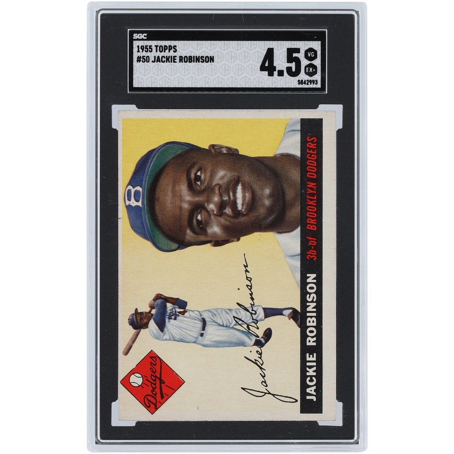 Jackie Robinson Brooklyn Dodgers 1955 Topps #50 SGC Authenticated 4.5 Card