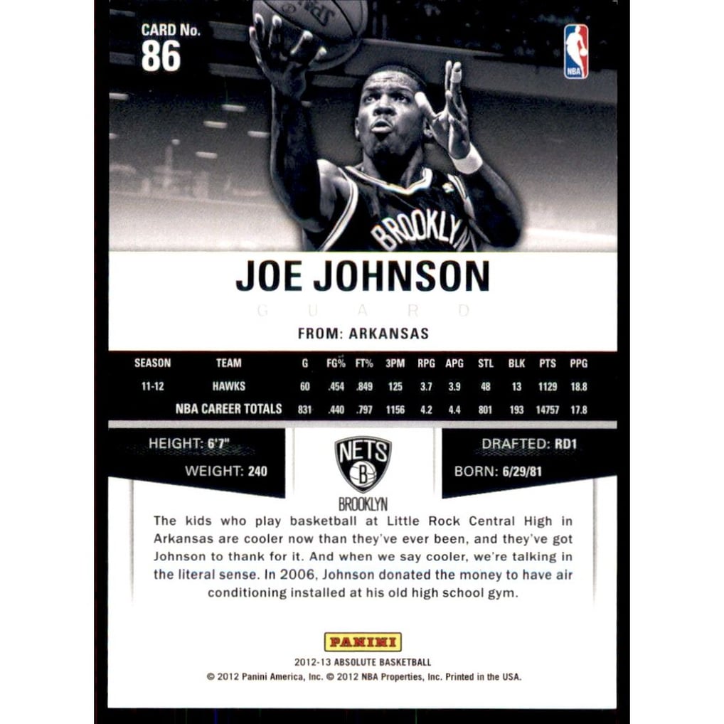 2012-13 Absolute Spectrum Gold #86 Joe Johnson