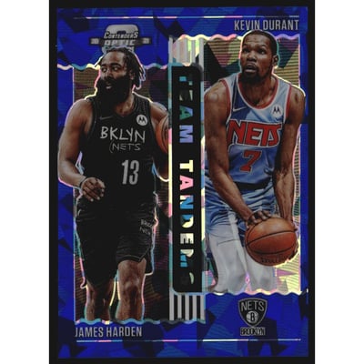 2020-21 Panini Contenders Optic Team Tandems Blue Cracked Ice #3 James Harden/Kevin Durant