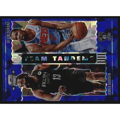 2020-21 Panini Contenders Optic Team Tandems Blue Cracked Ice #3 James Harden/Kevin Durant