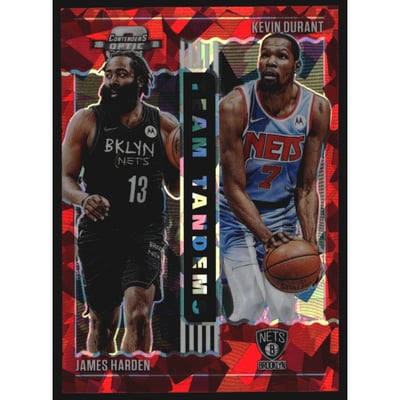 2020-21 Panini Contenders Optic Team Tandems Red Cracked Ice #3 James Harden/Kevin Durant