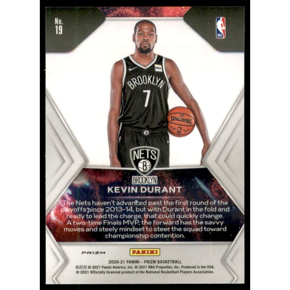 2020-21 Panini Prizm Fireworks Prizms Hyper #19 Kevin Durant