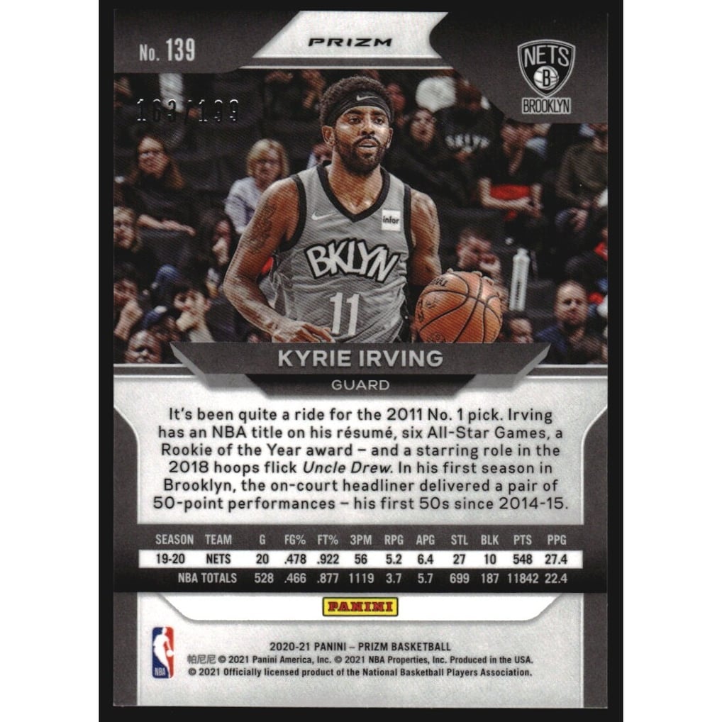 2020-21 Panini Prizm Prizms Blue #139 Kyrie Irving