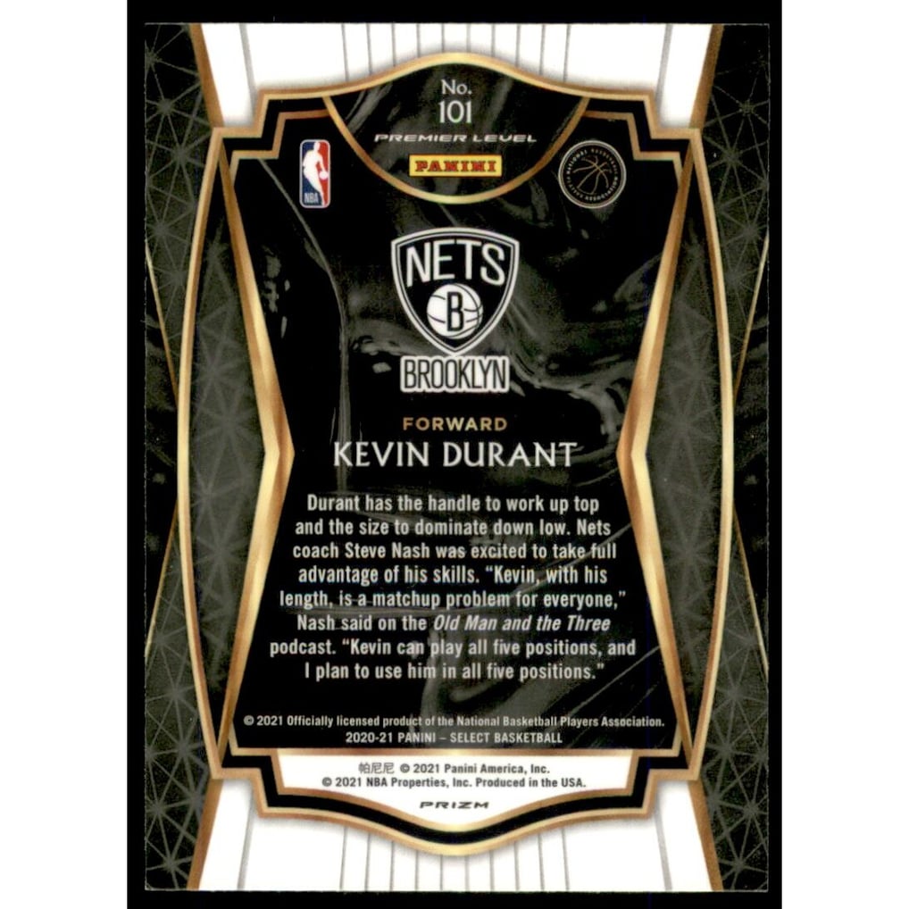 2020-21 Select Prizms Silver #101 Kevin Durant