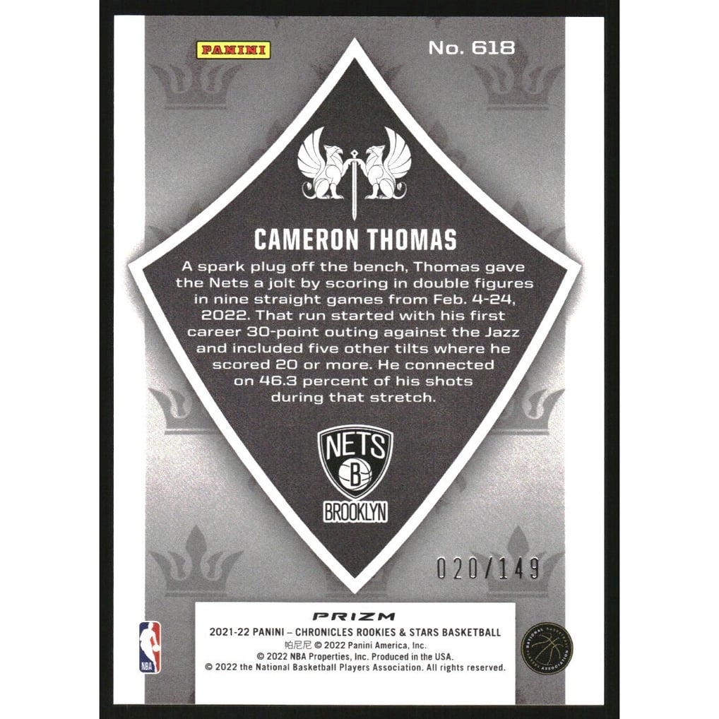 2021-22 Panini Chronicles Red #618 Cameron Thomas/Crusade