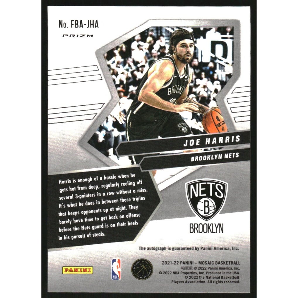 2021-22 Panini Mosaic Autographs Fast Break #15 Joe Harris