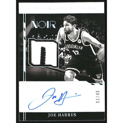 2021-22 Panini Noir Prime Materials Black and White Autographs #8 Joe Harris/40