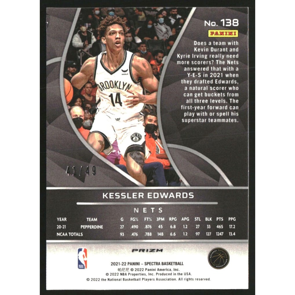 2021-22 Panini Spectra Interstellar #138 Kessler Edwards