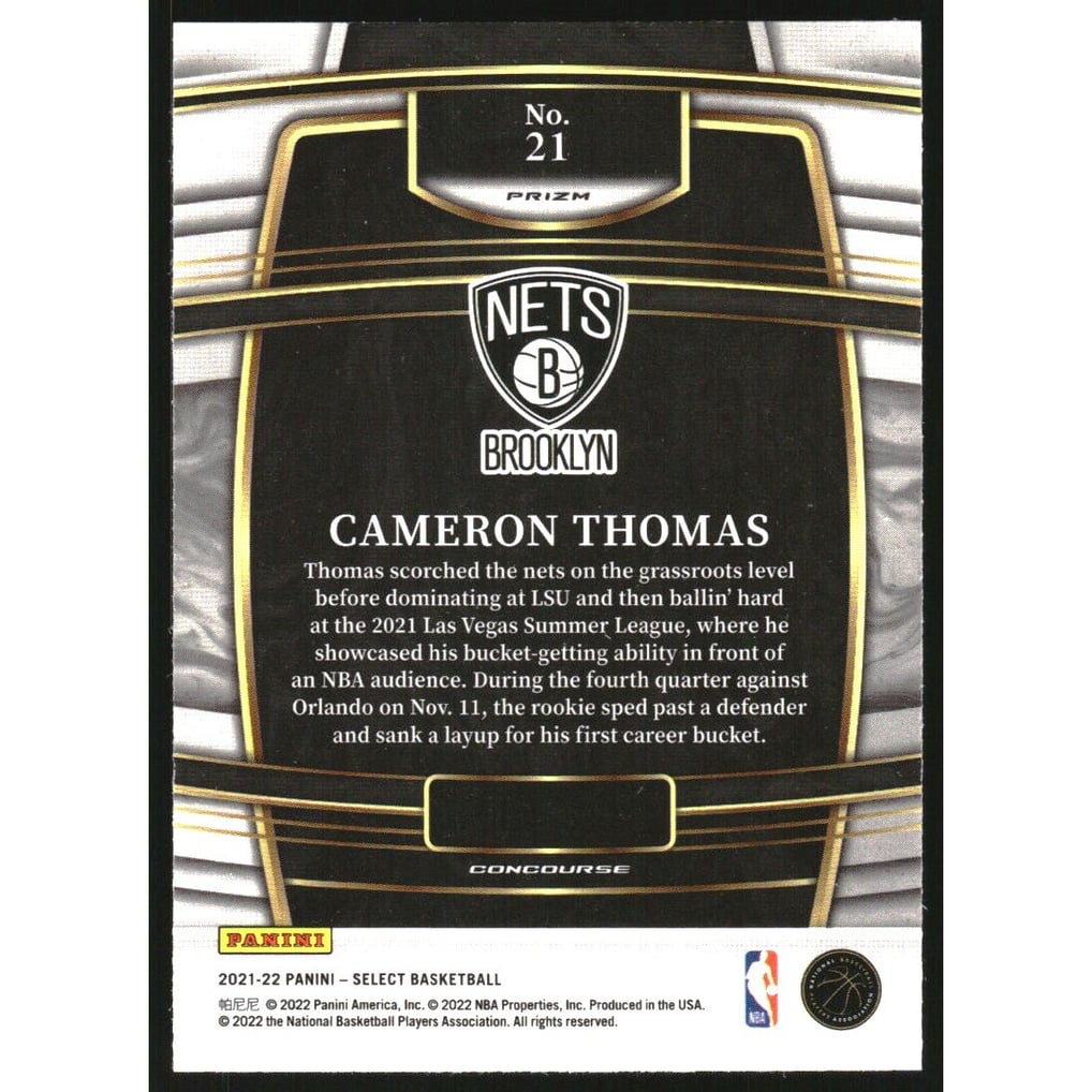 2021-22 Select Prizms Orange Flash #21 Cameron Thomas