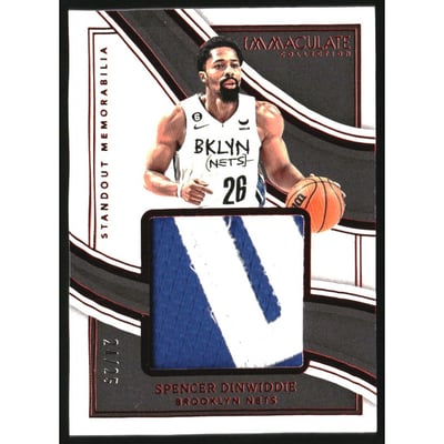 2022-23 Immaculate Collection Standout Memorabilia Red #9 Spencer Dinwiddie/25