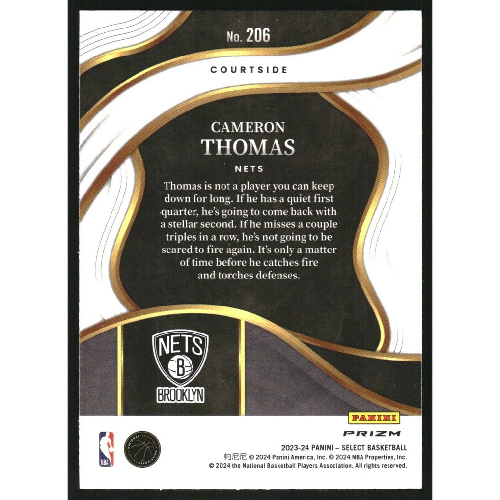 2023-24 Select Prizms Silver #206 Cameron Thomas