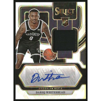2023-24 Select Rookie Jersey Autographs #10 Dariq Whitehead