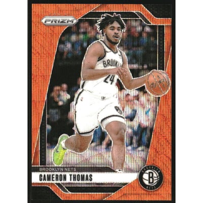 2024-25 Panini Prizm Prizms Orange Wave #91 Cameron Thomas