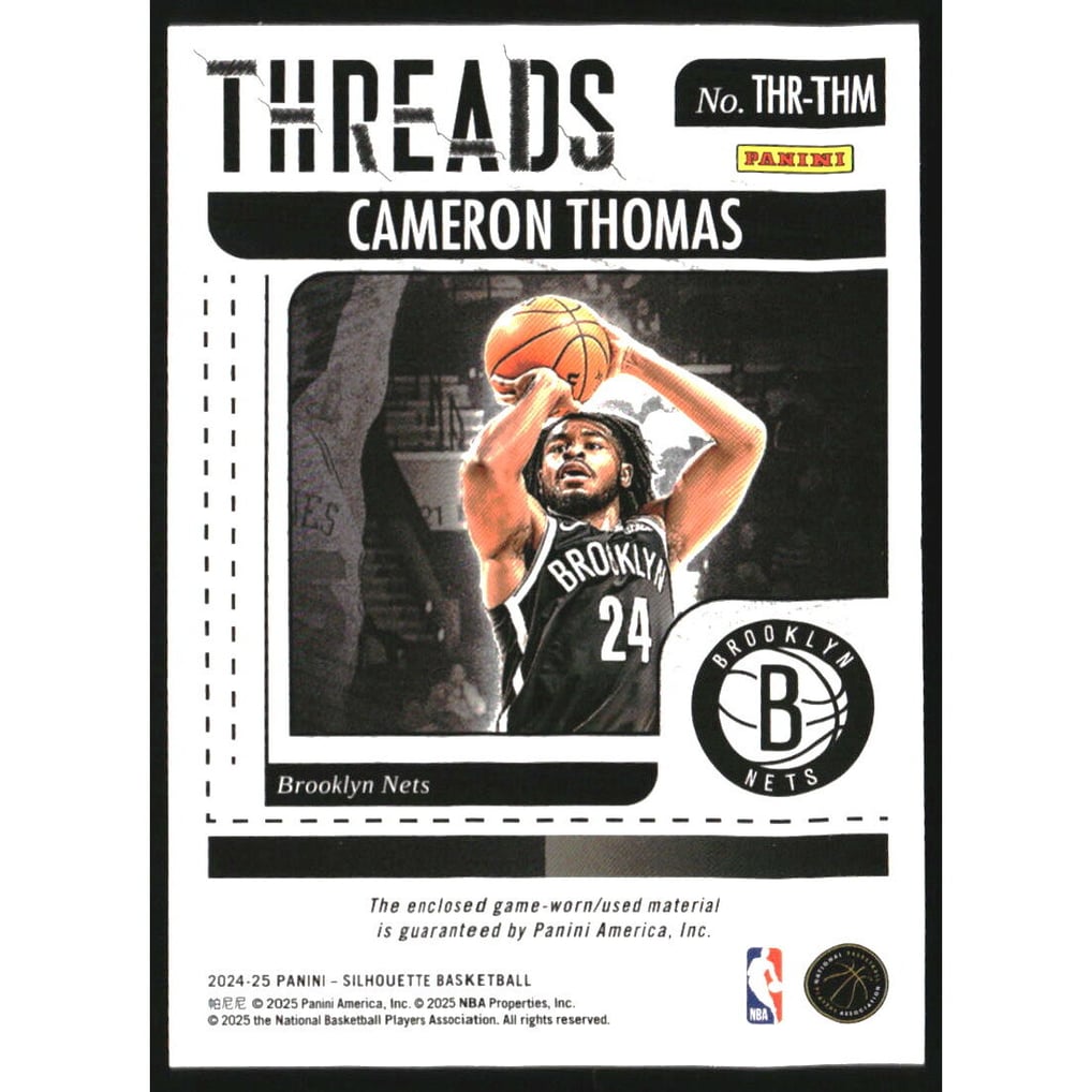 2024-25 Panini Silhouette Threads #22 Cameron Thomas
