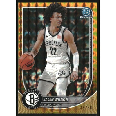 2025-26 Bowman Chrome Gold Geometric Refractors #BCV60 Jalen Wilson