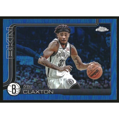 2025-26 Topps Chrome Blue Refractors #27 Nic Claxton