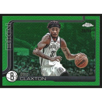 2025-26 Topps Chrome Green Refractors #27 Nic Claxton