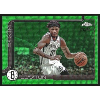 2025-26 Topps Chrome Green Wave Refractors #27 Nic Claxton