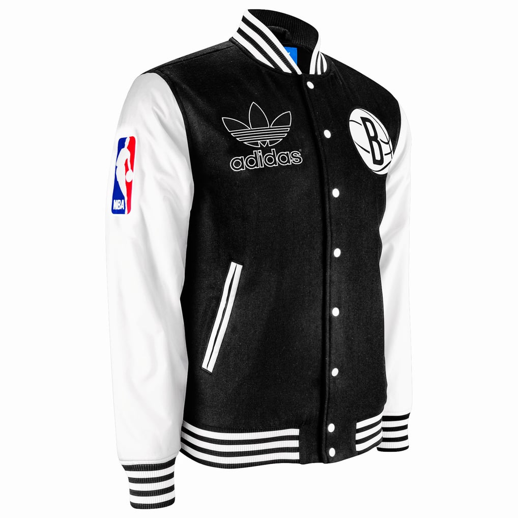 adidas Brooklyn Nets NBA OA Varsity Wool Jacket - Black