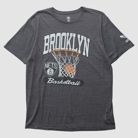 Brooklyn Nets Adidas 2010s T-shirt - Charcoal - L by Fanatics Real Vintage