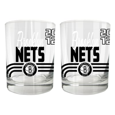 Brooklyn Nets Two-Piece 12oz. Heritage Rocks Glass Set