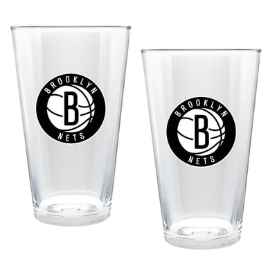 Brooklyn Nets Two-Piece 16oz. Double Play Pint Glass Set