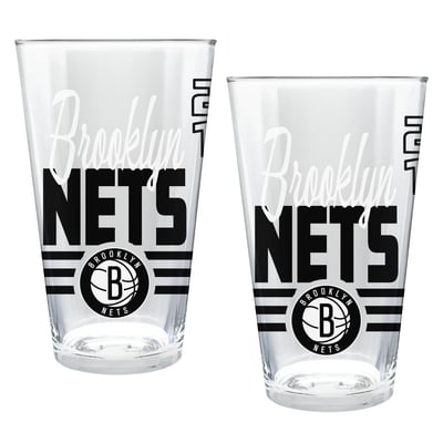 Brooklyn Nets Two-Piece 16oz. Heritage Pint Glass Set