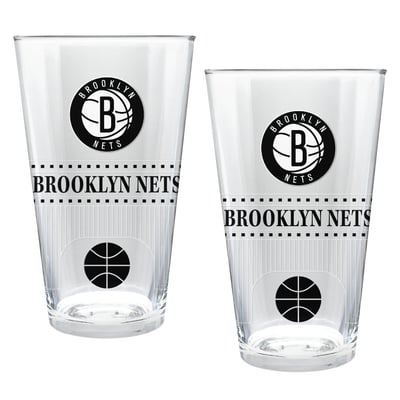 Brooklyn Nets Two-Piece 16oz. Stadium Pint Glass Set