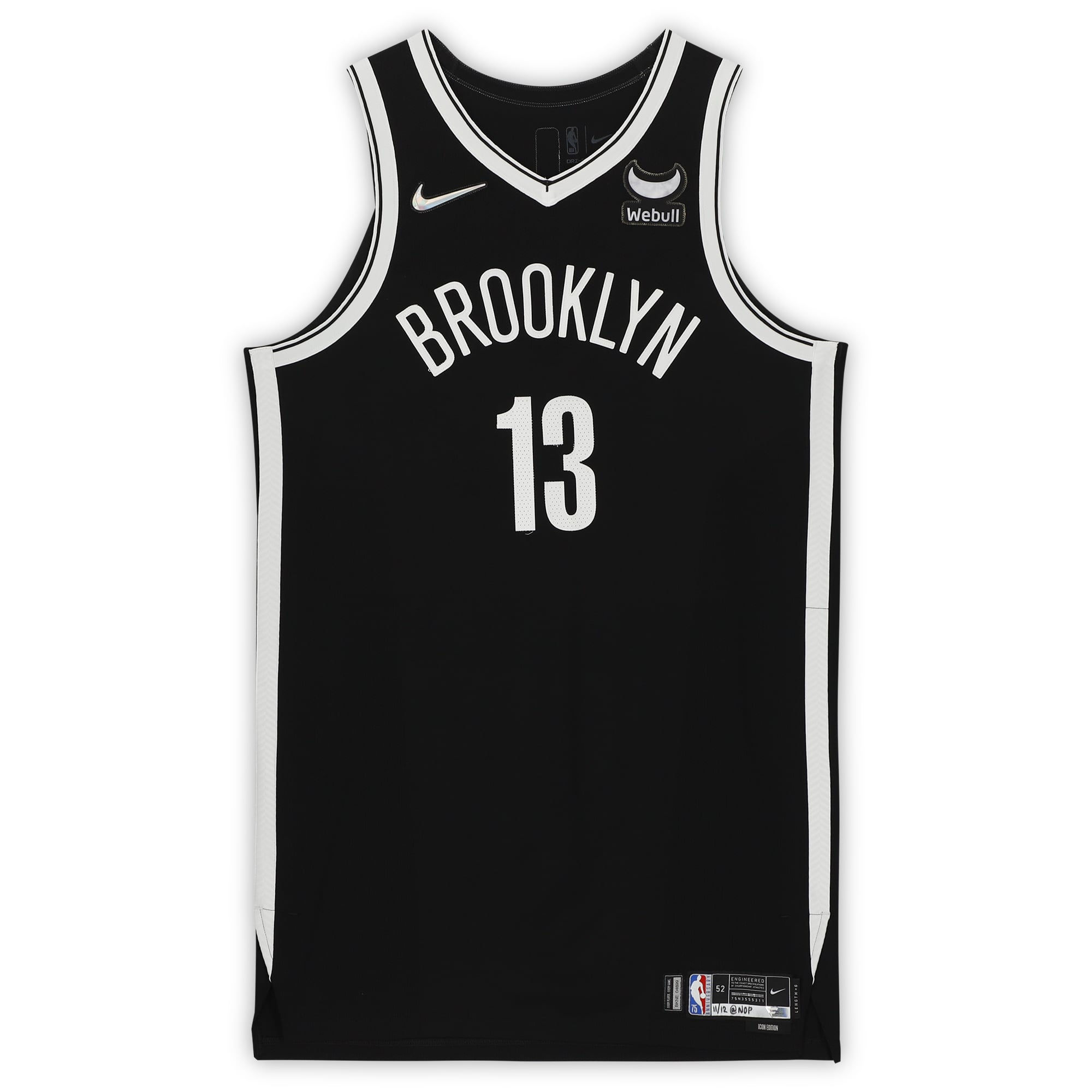 Brooklyn Nets James Harden Fanatics Authentic Game-Used Nike #13