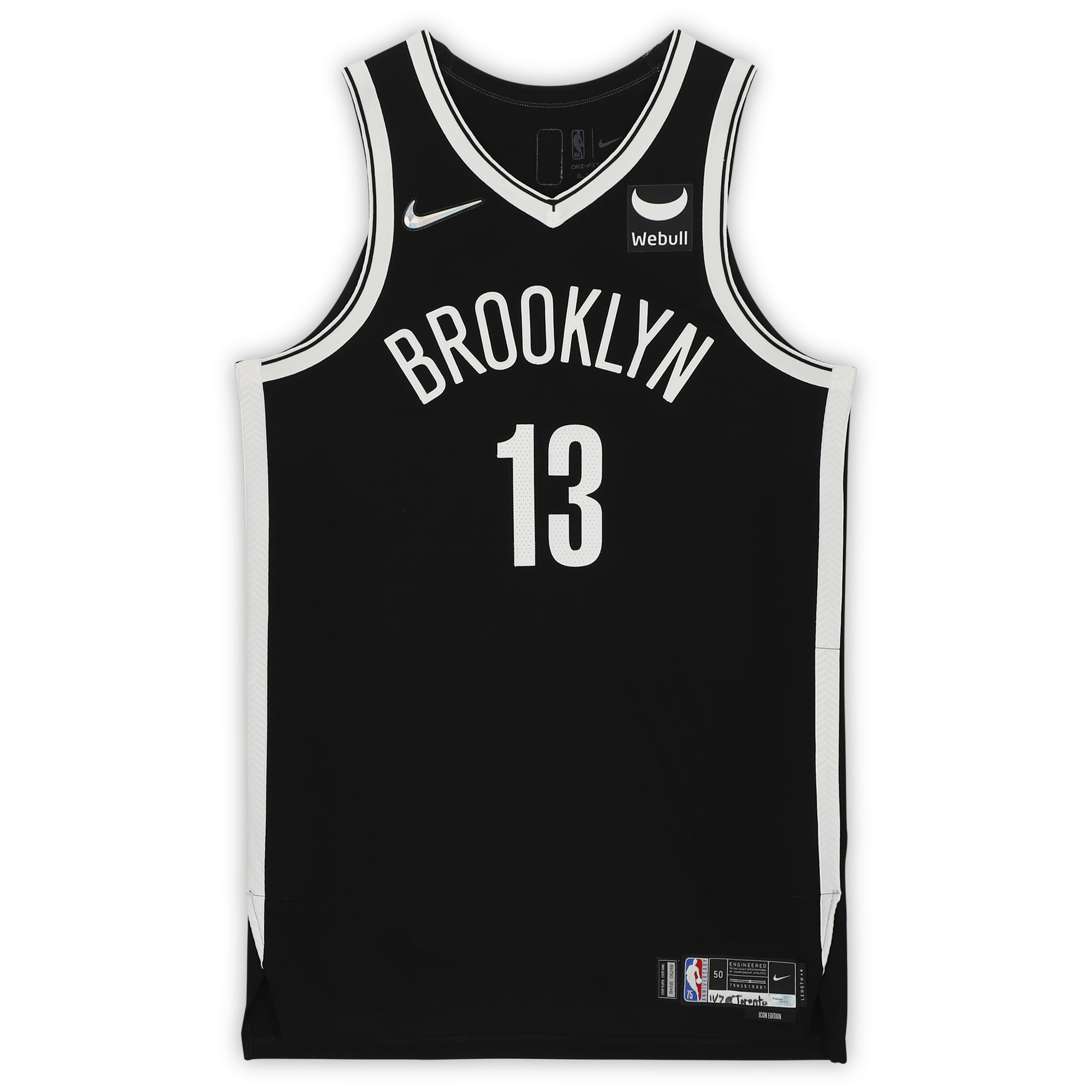 James Harden Brooklyn Nets Fanatics Authentic Game-Used Nike #13