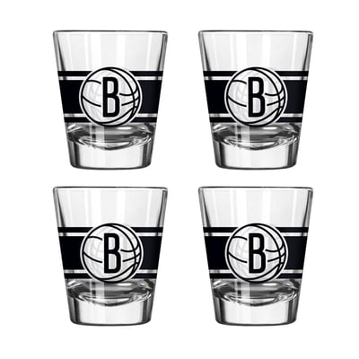 Brooklyn Nets Logo Brands Four-Piece Stripe Shot Glass Set