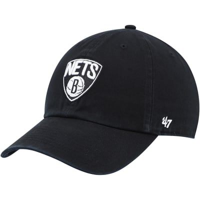  Brooklyn Nets '47 Core Logo Clean Up Adjustable Hat - Black