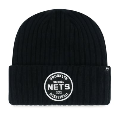  Brooklyn Nets '47 Ribbed Snowdrift Cuffed Knit Hat - Black