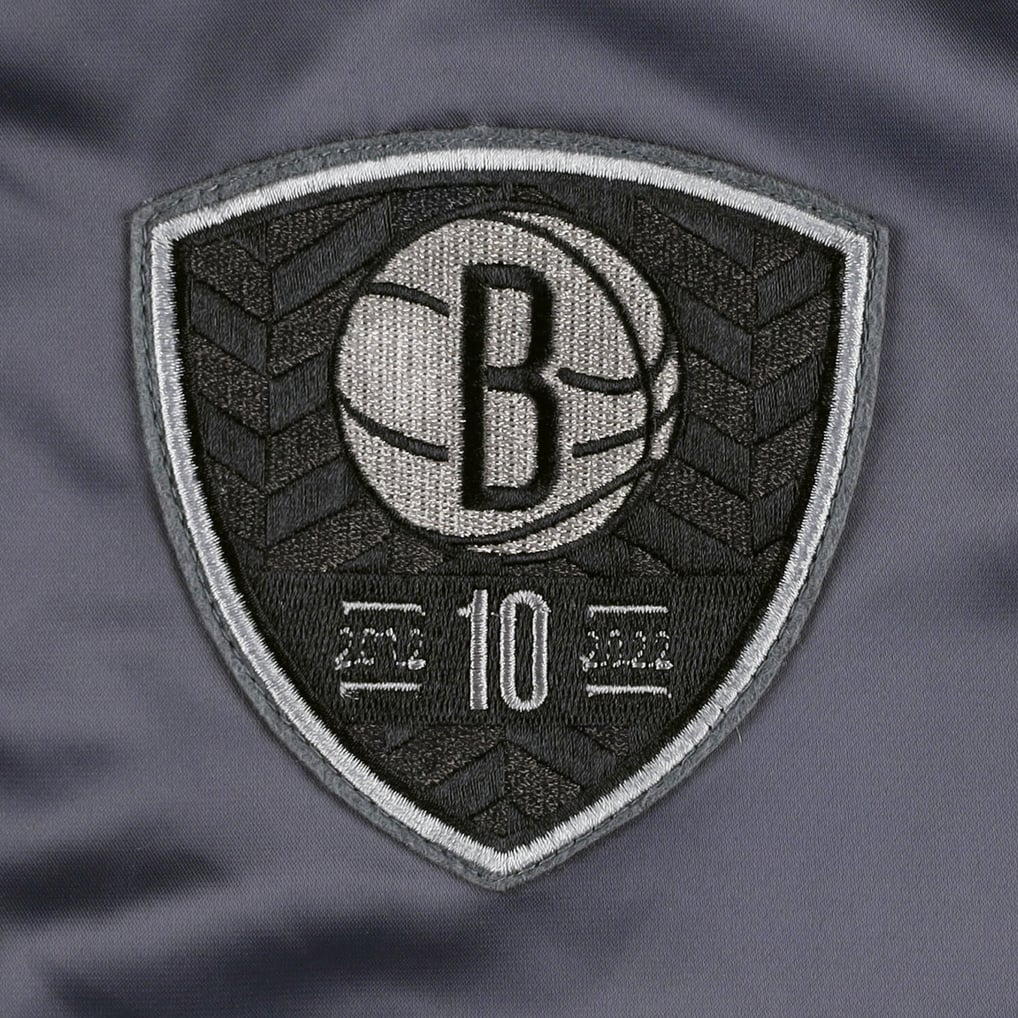 Brooklyn Nets AUTHMADE 10th Anniversary Satin Full-Snap Baseball Jacket - Charcoal