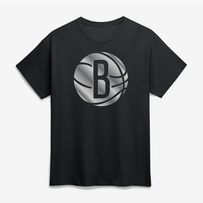 Brooklyn Nets Big & Tall Metallic Mascot T-Shirt - Black