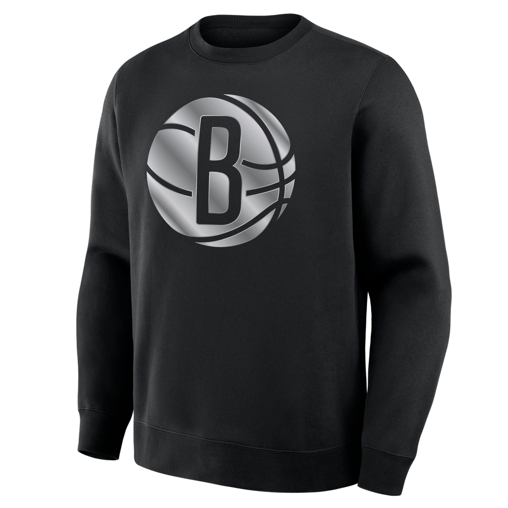 Brooklyn Nets  Metallic Mascot Sweatshirt - Black