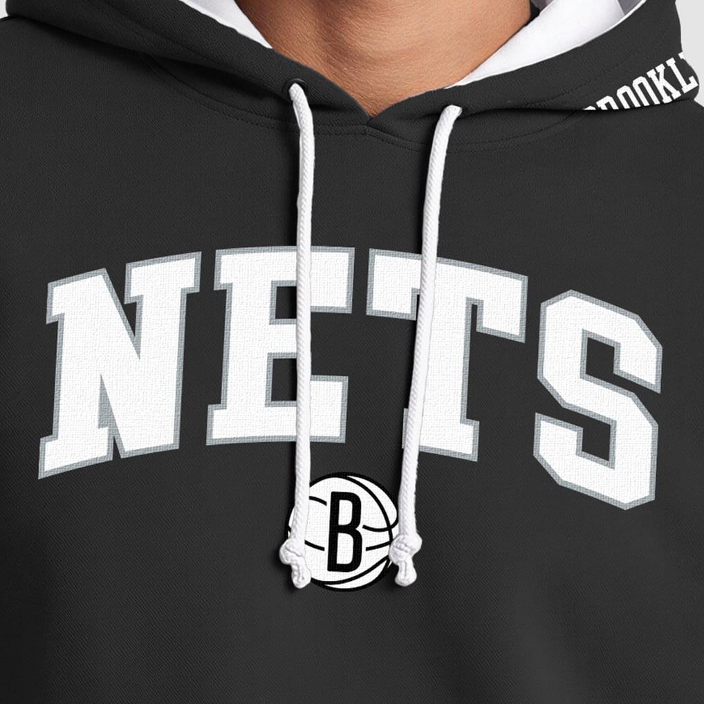  Brooklyn Nets Champion Contrast Liner Pullover Hoodie - Black