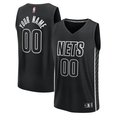 Brooklyn Nets Fanatics Fast Break Custom Jersey - Statement Edition - Black