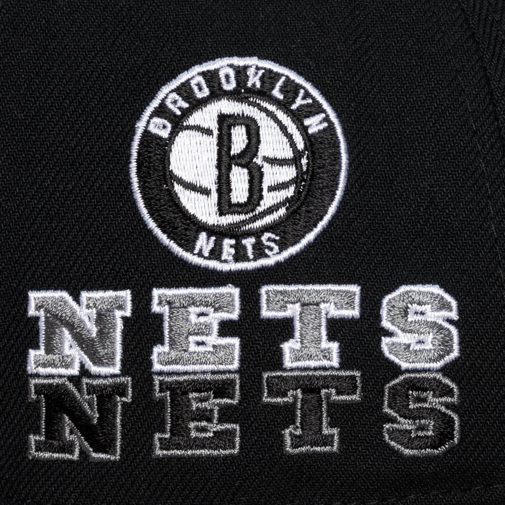  Brooklyn Nets Mitchell & Ness Triple Check Pro Snapback Hat - Black