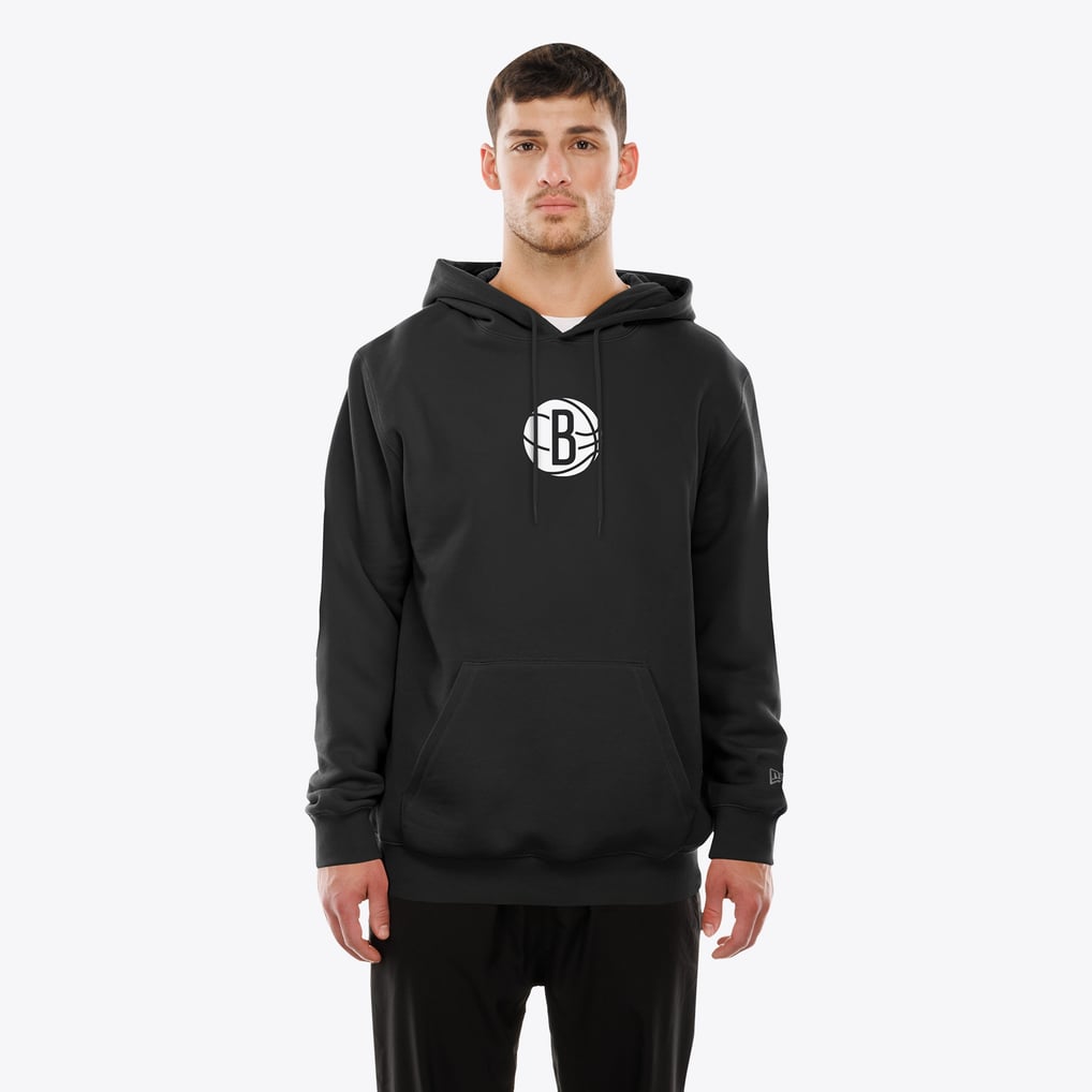 Brooklyn Nets New Era Front and Back Graphic Pullover Hoodie - Black
