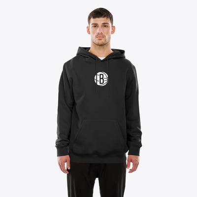 Brooklyn Nets New Era Front and Back Graphic Pullover Hoodie - Black
