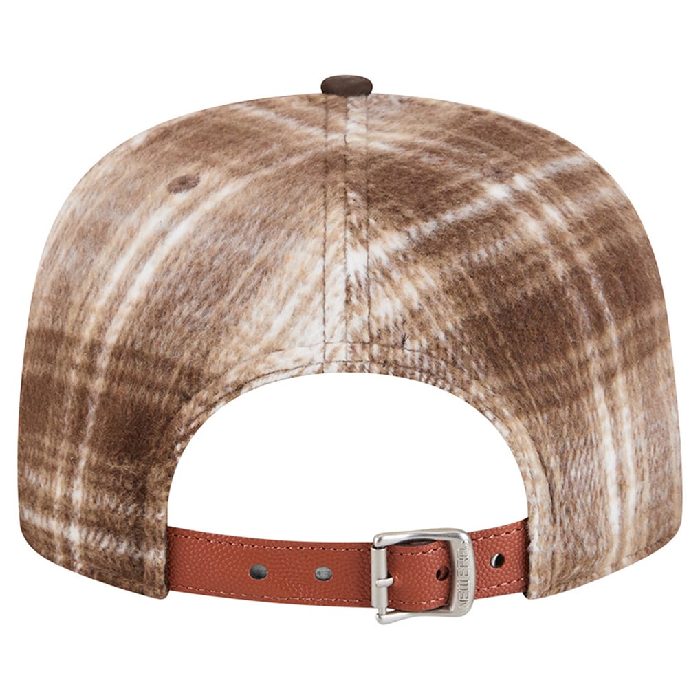 Brooklyn Nets New Era Plaid 9FIFTY A-Frame Adjustable Hat - Brown
