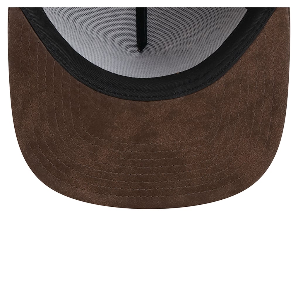 Brooklyn Nets New Era Plaid 9FIFTY A-Frame Adjustable Hat - Brown