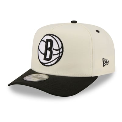 Brooklyn Nets New Era City A-Frame 9FIFTY Snapback Hat - Cream/Black