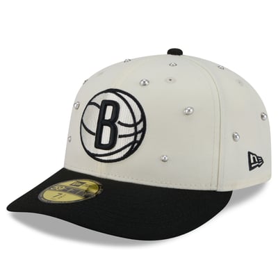 Brooklyn Nets New Era Pearl 59FIFTY Fitted Hat - Cream/Black