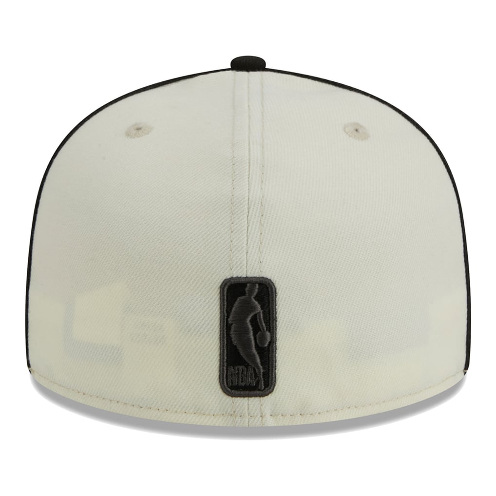 Brooklyn Nets New Era Piping 2-Tone 59FIFTY Fitted Hat - Cream/Black