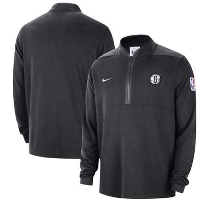 Brooklyn Nets Nike Authentic Performance Half-Zip Jacket - Black
