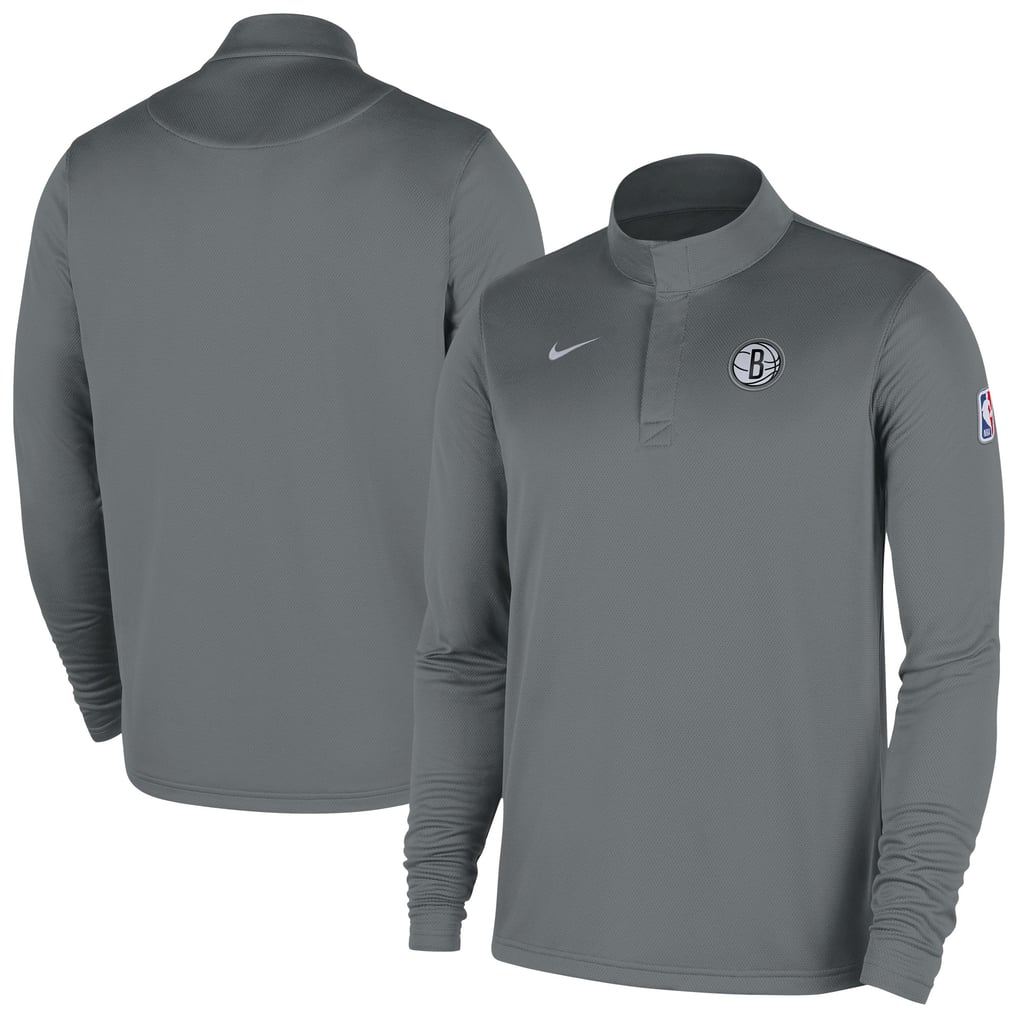Brooklyn Nets Nike Authentic Coaches Quarter-Zip Dri-FIT Top - Gray