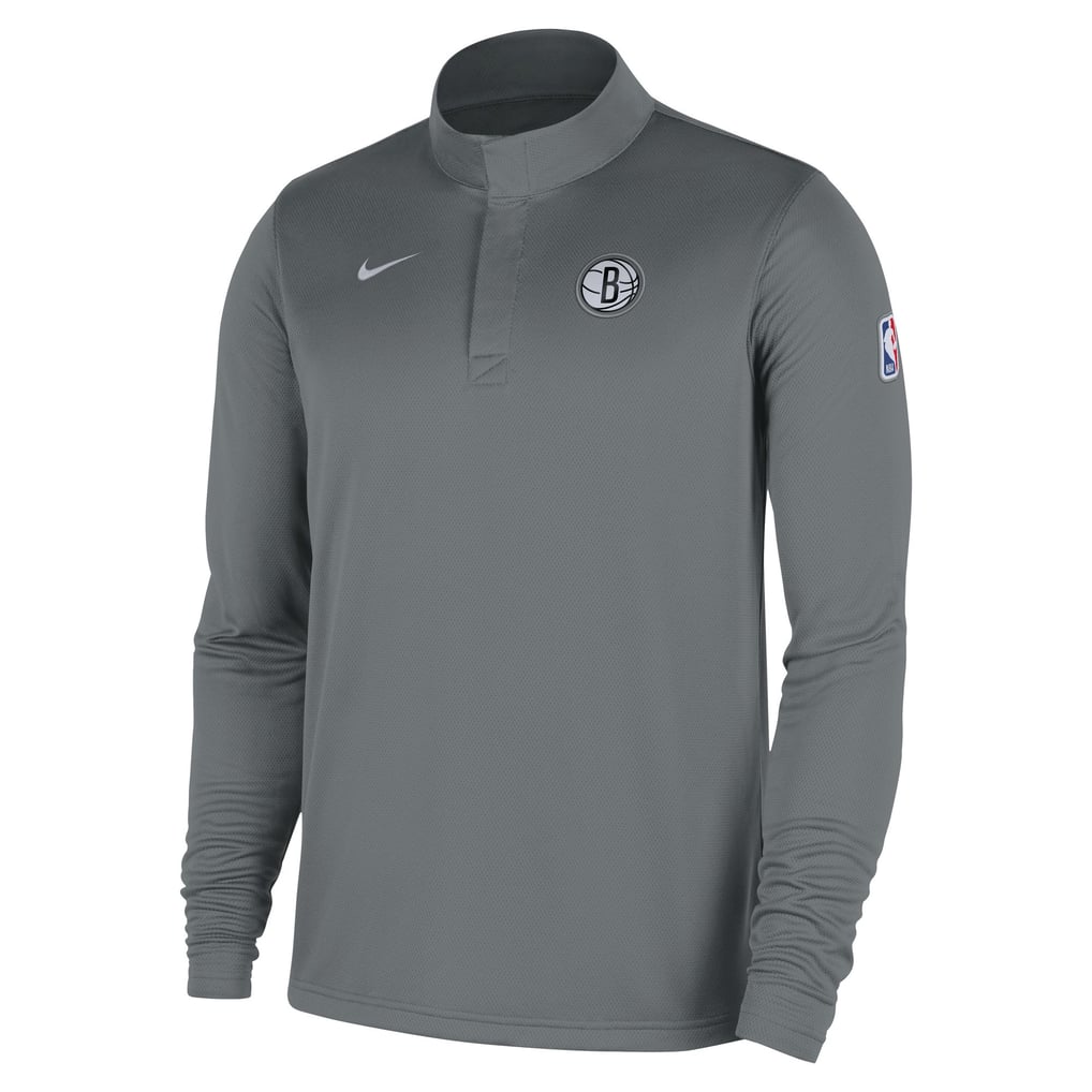 Brooklyn Nets Nike Authentic Coaches Quarter-Zip Dri-FIT Top - Gray